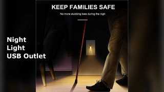 Luz nocturna con salida USB resistente a manipulaciones 5 V 4,8 A